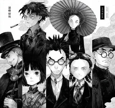 悬疑推理漫画，放大镜与旧报纸
